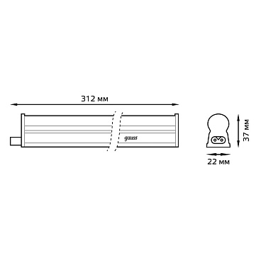 Светильник светодиодный накладной Gauss TL ДПО-5 4000К 5 Вт IP20 белый (130511205)
