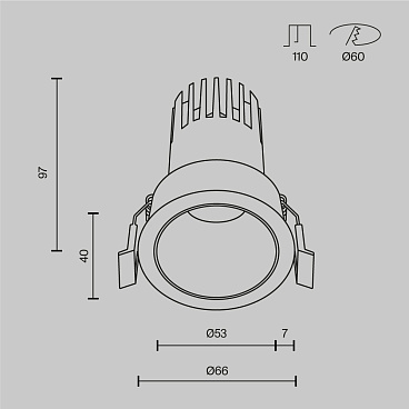 Встраиваемый светильник Technical DL116-10W-2.7K-W