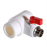 Тройник полипропиленовый Valtec 40 мм х 1/2 НР(ш) х 40 мм с шаровым краном на конус (VTp.781.0.04004)