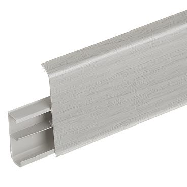 Плинтус ПВХ напольный Wimar Quadro 100 мм аустер 2200 мм Г-профиль со съемной панелью