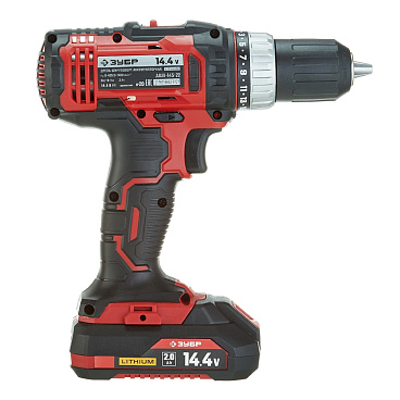 Дрель-шуруповерт аккумуляторная Зубр ДШЛ-145-22 14,4 В 2 Ач Li-Ion 2 АКБ и ЗУ