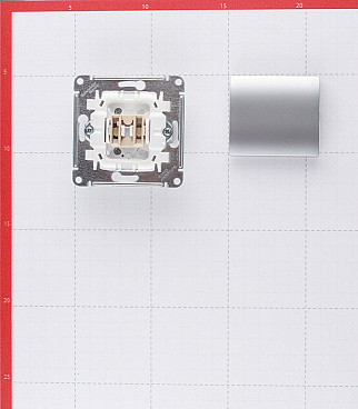 Выключатель Systeme Electric Glossa одноклавишный встраиваемый алюминий (GSL000311)