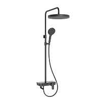 Душевая система Corsa Deco QX с верхним душем с лейкой со смесителем черная матовая (SSFQX320SB)