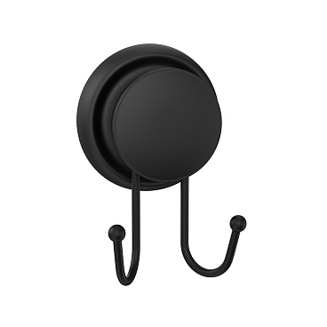 Крючок для ванной Fora Grafit двойной на присоске металл черный (FOR-GRA053/7052)