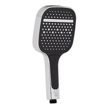 Лейка для душа ARGOtech Petra 130х130 мм 3 режима без шланга пластик хром/черная (AGD 20.1315 B)