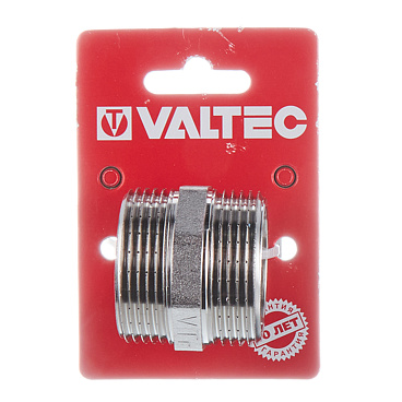 Ниппель Valtec 1 1/4 НР(ш) х 1 1/4 НР(ш) латунный (VTr.582.N.0007)