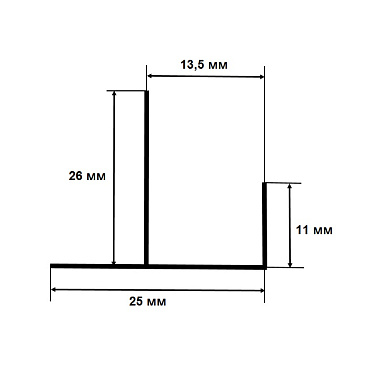 F-профиль алюминиевый 3 м 1 мм белый RAL 9010