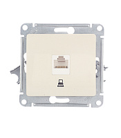 Розетка компьютерная Systeme Electric Glossa встраиваемая бежевая RJ45 (GSL000281K)