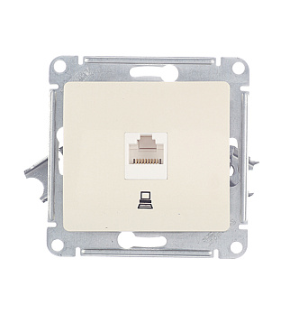 Розетка компьютерная Systeme Electric Glossa встраиваемая бежевая RJ45 (GSL000281K)