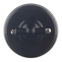 Выключатель Bironi Лизетта двухклавишный накладной черный ретро (B1-202-23)