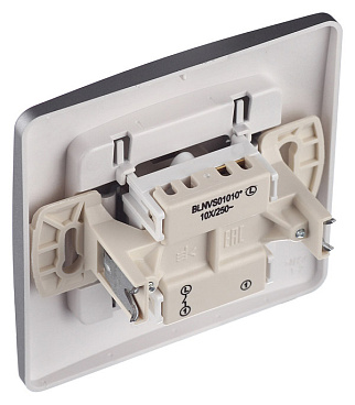 Выключатель Systeme Electric Blanca одноклавишный встраиваемый алюминий (BLNVS010103)