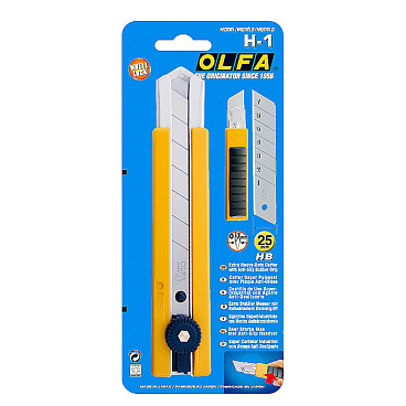 Нож строительный Olfa 25 мм с ломающимся лезвием двухкомпонентный корпус с резиновыми накладками
