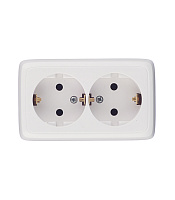 Розетка Hegel Alfa накладная белая с изолирующей пластиной (РА16-153)