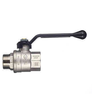 Кран шаровой латунный Bugatti 1 ВР(г) х 1 НР(ш) ручка прямой (03050213)