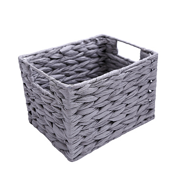 Корзина плетеная для хранения Колос 250х190х170 мм серая