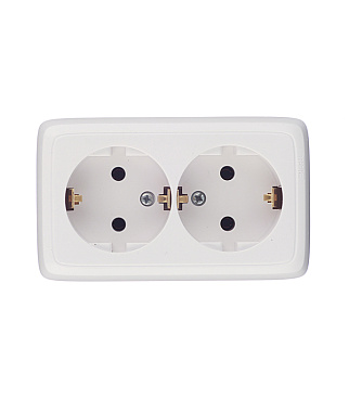 Розетка Hegel Alfa накладная белая с изолирующей пластиной (РА16-153)