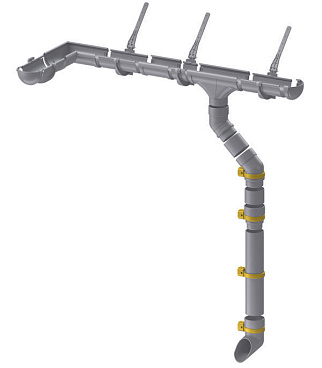 Хомут трубы Docke Premium пластиковый d85 мм графитовый серый RAL 7024