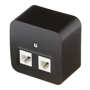 Розетка компьютерная/ телефонная Systeme Electric Blanca накладная антрацит RJ11/ RJ45 (BLNIA045116)