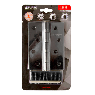 Петля Fuaro карточная универсальная неразъемная 100х75 мм черный глянец