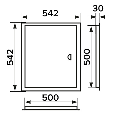 Люк ревизионный Era стальной 500х500 мм врезной с ручкой