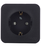 Розетка Systeme Electric Blanca накладная антрацит со шторками (BLNRA011116)