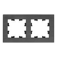 Рамка Systeme Electric AtlasDesign Nature двухместная металл оникс (ATN312302)