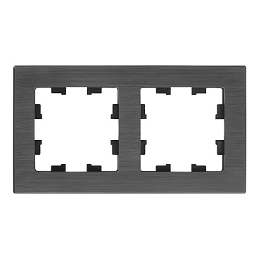 Рамка Systeme Electric AtlasDesign Nature двухместная металл оникс (ATN312302)