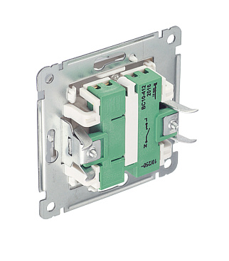 Выключатель Hegel Master одноклавишный встраиваемый серебро с подсветкой (ВС10-412-06)