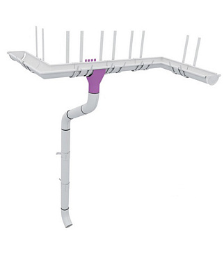 Воронка желоба Grand Line металлическая d125-90 мм белая RAL 9003