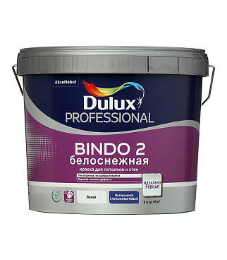 Краска для потолка Dulux/Luxium Bindo 2 белая 9 л