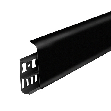Плинтус ПВХ напольный Деконика 70 мм черный 2200 мм со съемной панелью