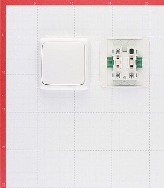 Переключатель Hegel Alfa одноклавишный накладной белый (ВА10-163)