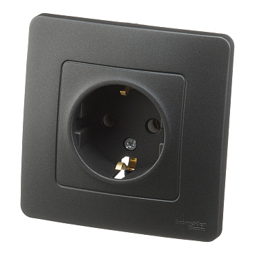 Розетка Systeme Electric Blanca встраиваемая антрацит (BLNRS001016)