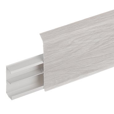 Плинтус ПВХ напольный Wimar Quadro 100 мм дуб венеция 2200 мм Г-профиль со съемной панелью