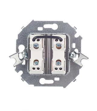 Выключатель Simon 15 двухклавишный встраиваемый белый с подсветкой (1591392-030)