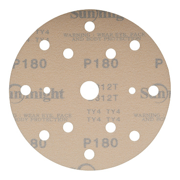 Диск шлифовальный Sunmight Gold d150 мм P180 на липучку бумажная основа (5 шт.)
