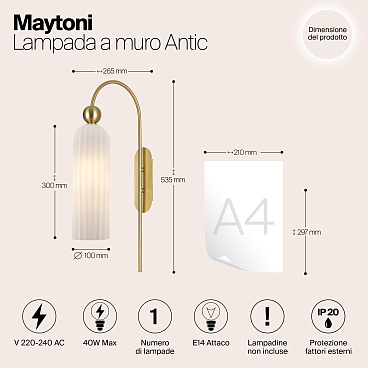 Настенный светильник (бра) Maytoni MOD302WL-01GR