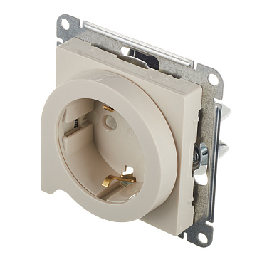 Розетка Systeme Electric AtlasDesign встраиваемая бежевая со шторками с выталкивателем (ATN000247)