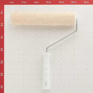 Валик натуральный мех 250 мм d42 мм ворс 12 мм для алкидной основы с ручкой