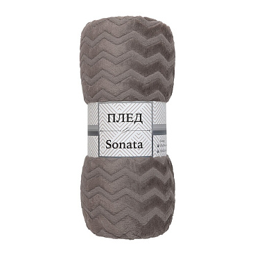 Плед 200х200 см TexRepublic Жаккард микрофибра коричневый