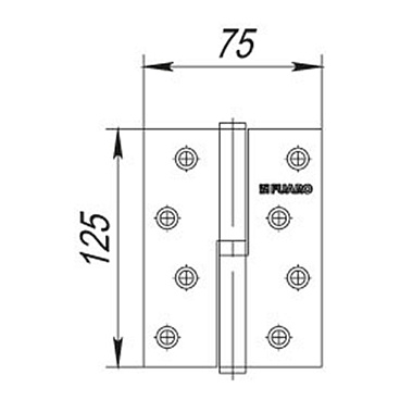 Петля Fuaro карточная правая разъемная 125х75 мм хром
