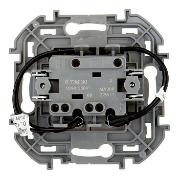 Выключатель Legrand Inspiria двухклавишный встраиваемый белый с подсветкой (673630)