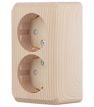 Розетка Systeme Electric Этюд накладная сосна со шторками (PA16-008D)