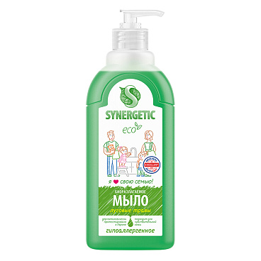 Жидкое мыло Synergetic для рук и тела луговые травы 500 мл