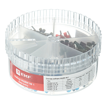 Набор наконечников EKF PROxima НШВИ №1 0,5-2,5 кв.мм (400 шт.)