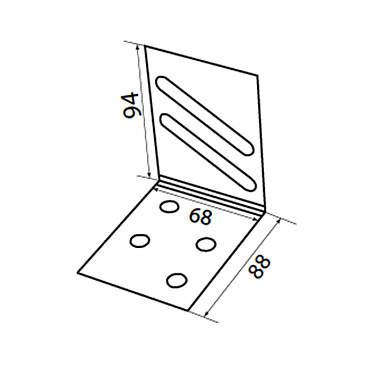 Уголок фиксирующий для дверного профиля UA-75A 2 мм