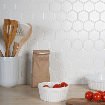 Мозаика Starmosaic Hexagon small белая керамическая 282х272х6 мм матовая