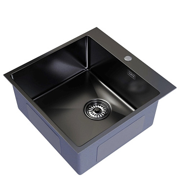 Мойка для кухни Mixline Pro 50х50х20 см врезная с сифоном сталь графит (556575/6544)