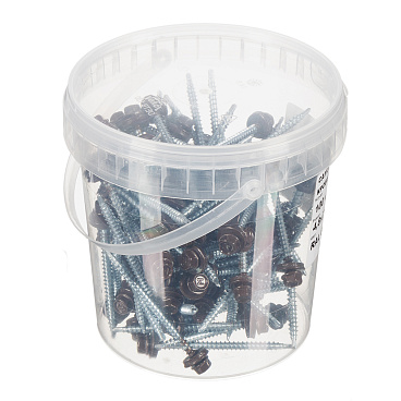 Саморезы кровельные с буром 70х4,8 мм металл-дерево коричневые RAL 8017 Daxmer (100 шт.)