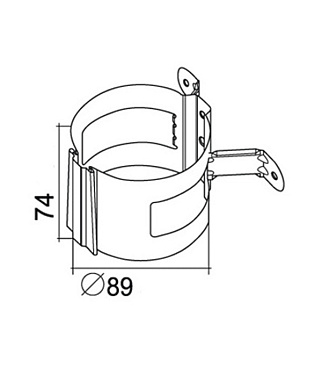 Кронштейн хомут труб Grand Line металлический на деревянную стену d90 мм красное вино RAL 3005